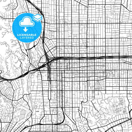 Layered PDF map of Pasadena, California, United States