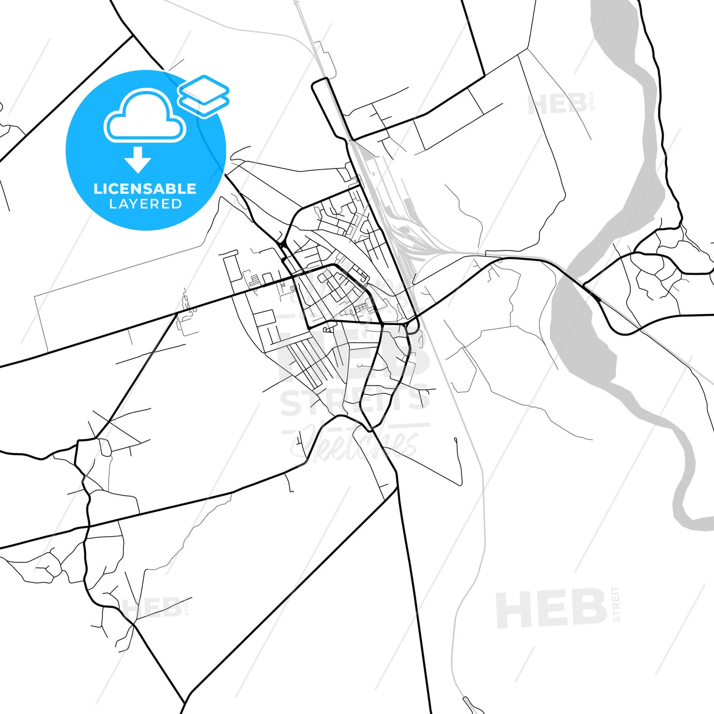 Layered PDF map of Pașcani, Iași, Romania