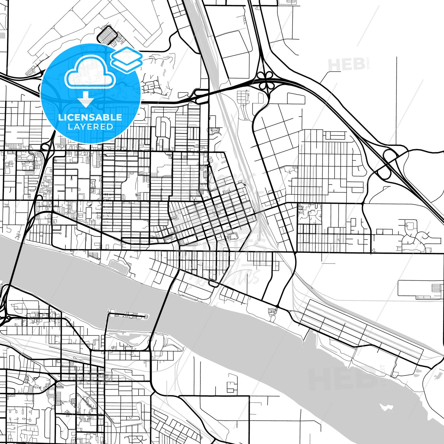 Layered PDF map of Pasco, Washington, United States