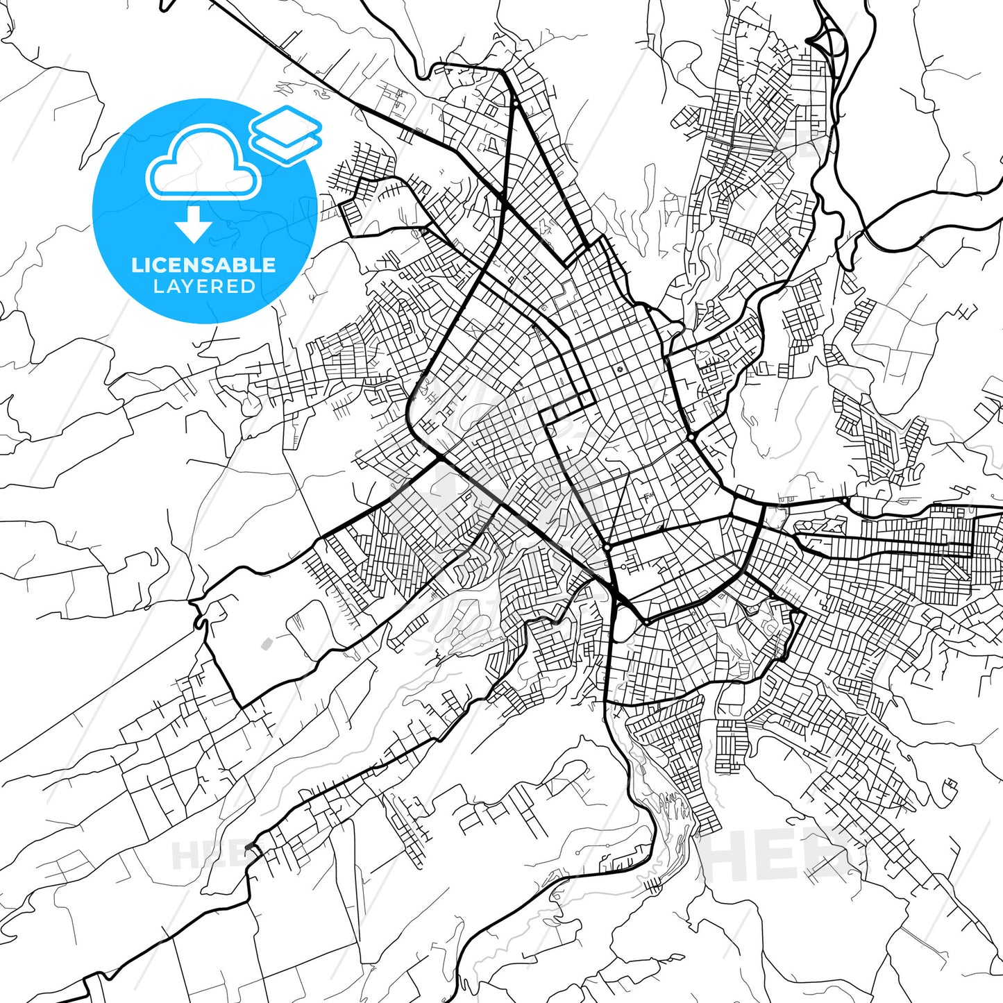 Layered PDF map of Pasto, Colombia