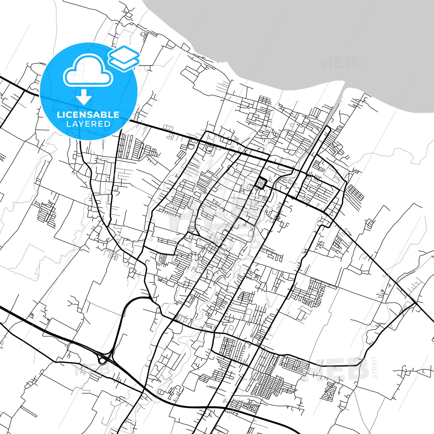 Layered PDF map of Pasuruan, East Java, Indonesia