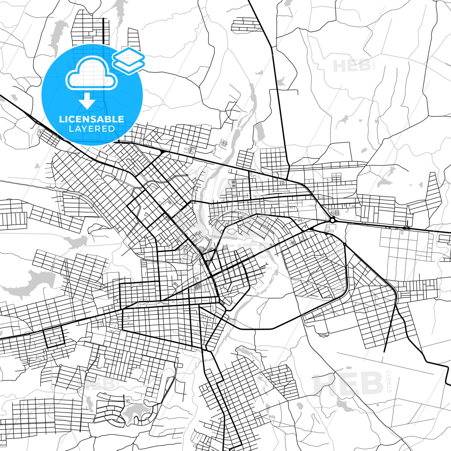 Layered PDF map of Patos, Brazil