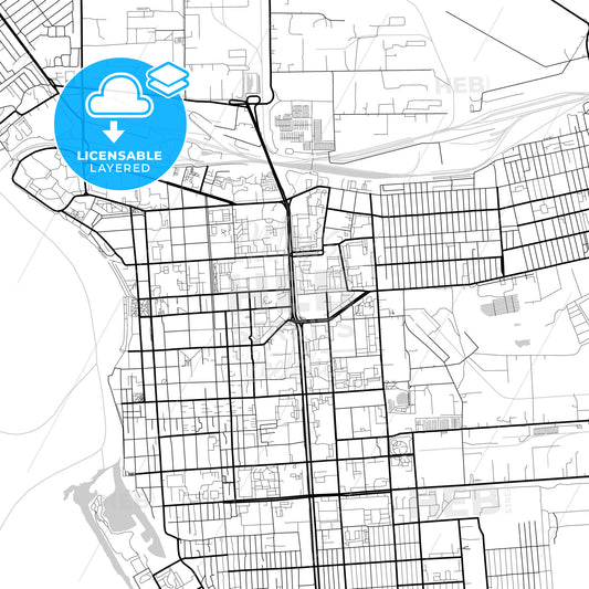 Layered PDF map of Pavlodar, Pavlodar Province, Kazakhstan