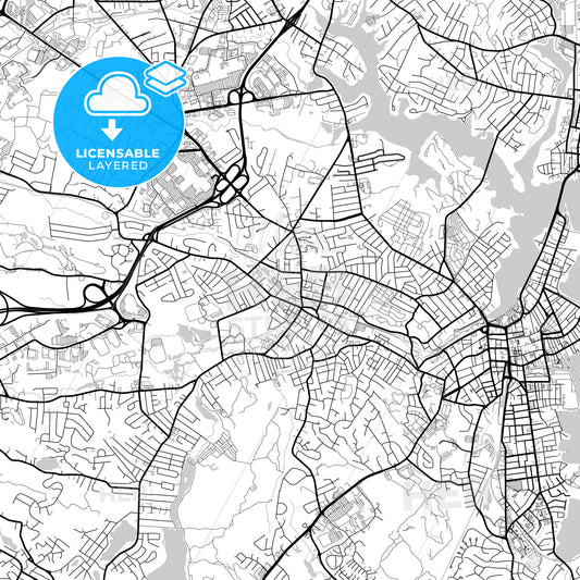 Layered PDF map of Peabody, Massachusetts, United States