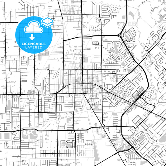 Layered PDF map of Pearland, Texas, United States