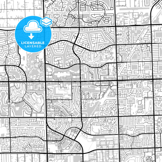 Layered PDF map of Pembroke Pines, Florida, United States