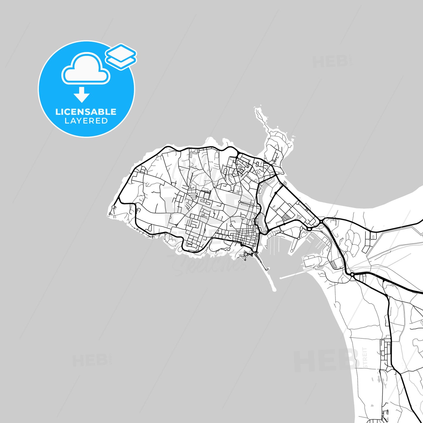 Layered PDF map of Peniche, Leiria, Portugal