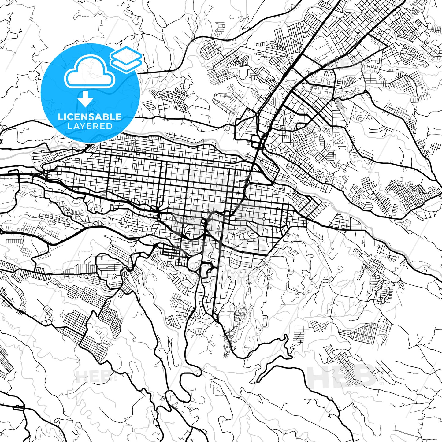 Layered PDF map of Pereira, Colombia