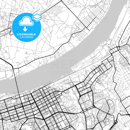 Layered PDF map of Perm, Perm Krai, Russia