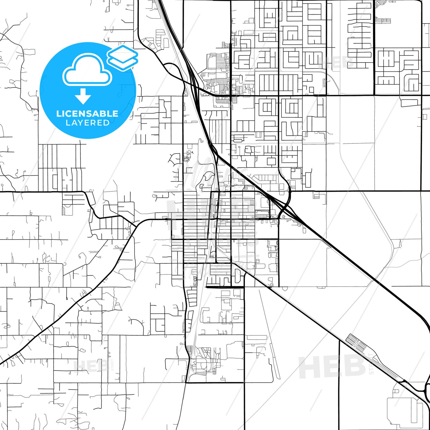 Layered PDF map of Perris, California, United States