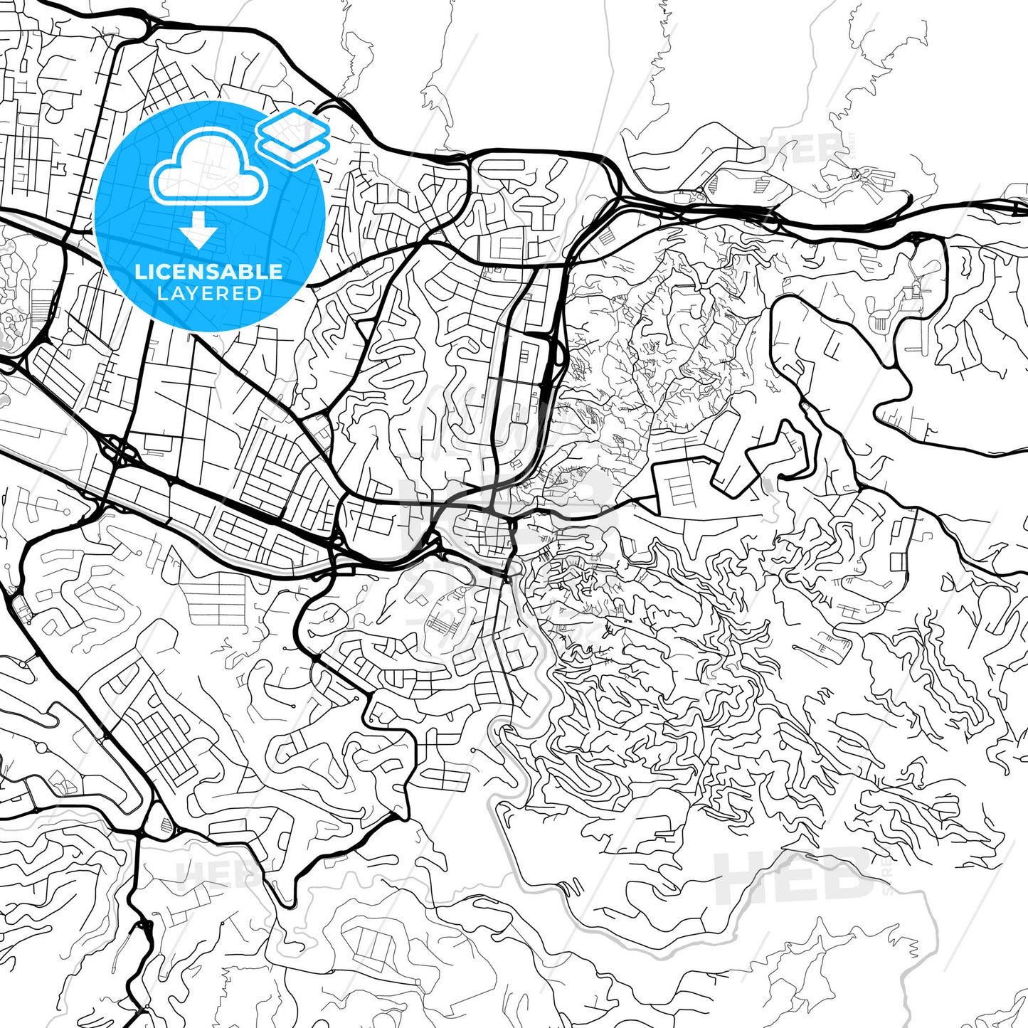 Layered PDF map of Petare, Venezuela