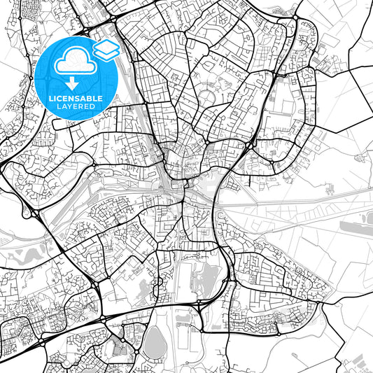 Layered PDF map of Peterborough, East of England, England