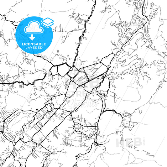 Layered PDF map of Petropolis, Brazil