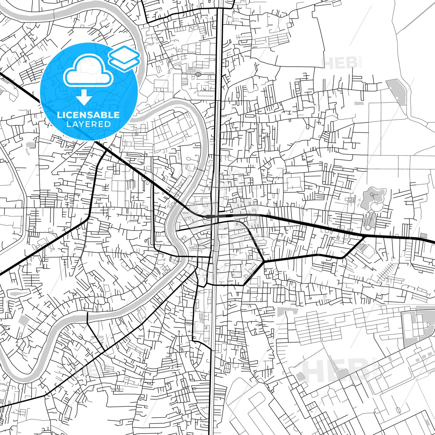 Layered PDF map of Phitsanulok, Phitsanulok, Thailand
