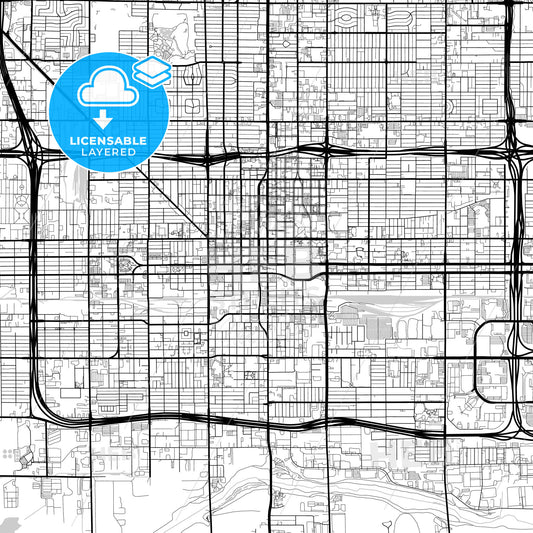 Layered PDF map of Phoenix, Arizona, United States
