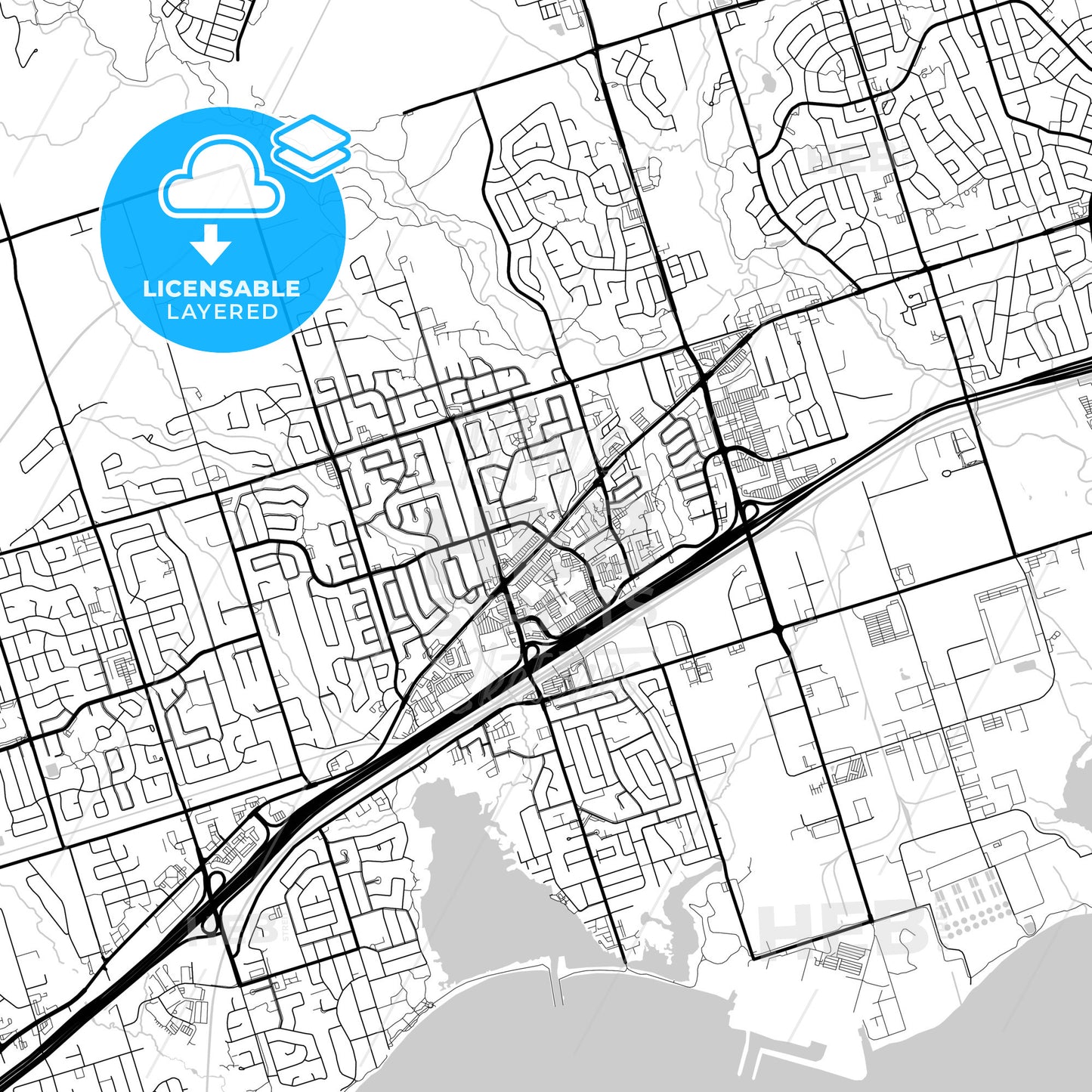 Layered PDF map of Pickering, Ontario, Canada