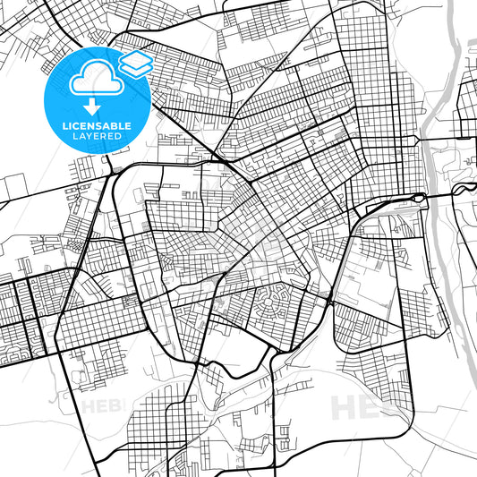 Layered PDF map of Piedras Negras, Coahuila, Mexico