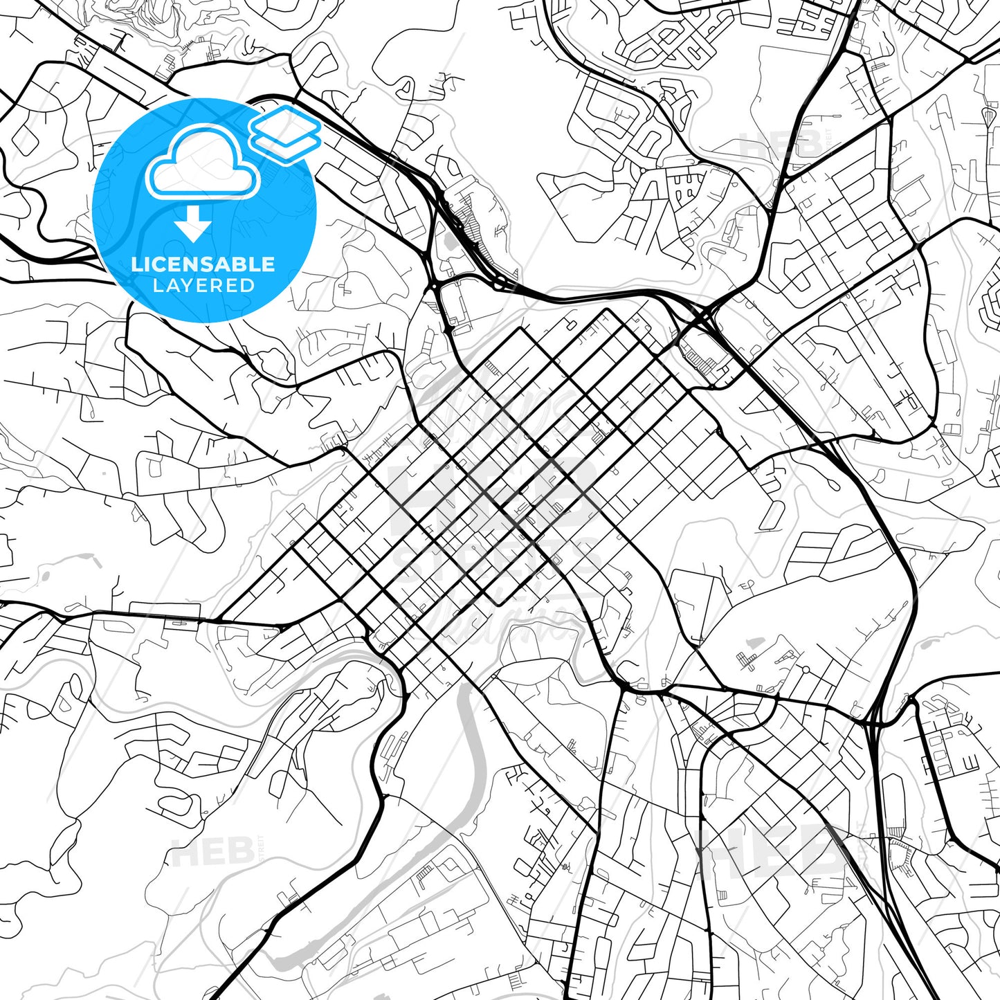 Layered PDF map of Pietermaritzburg, South Africa