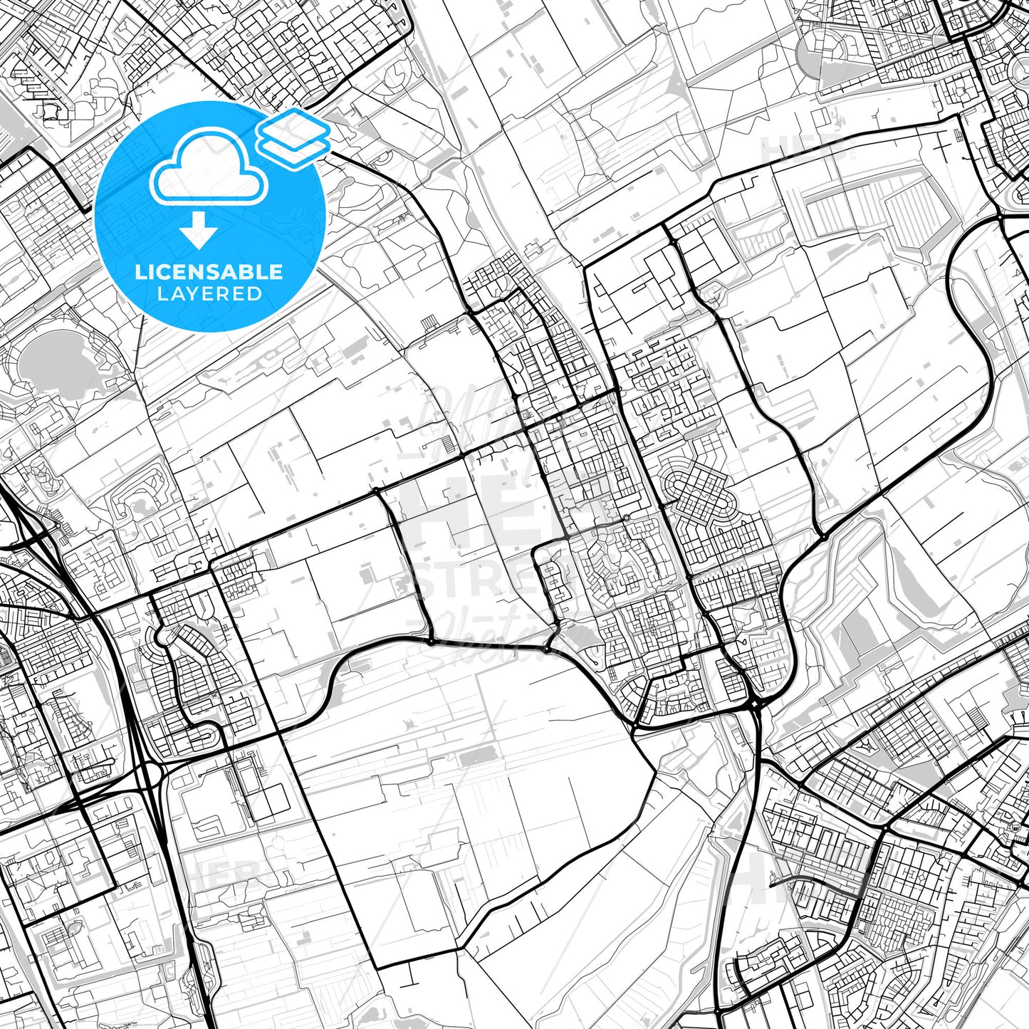 Layered PDF map of Pijnacker-Nootdorp, South Holland, Netherlands