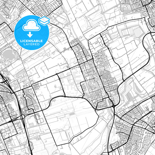 Layered PDF map of Pijnacker-Nootdorp, South Holland, Netherlands