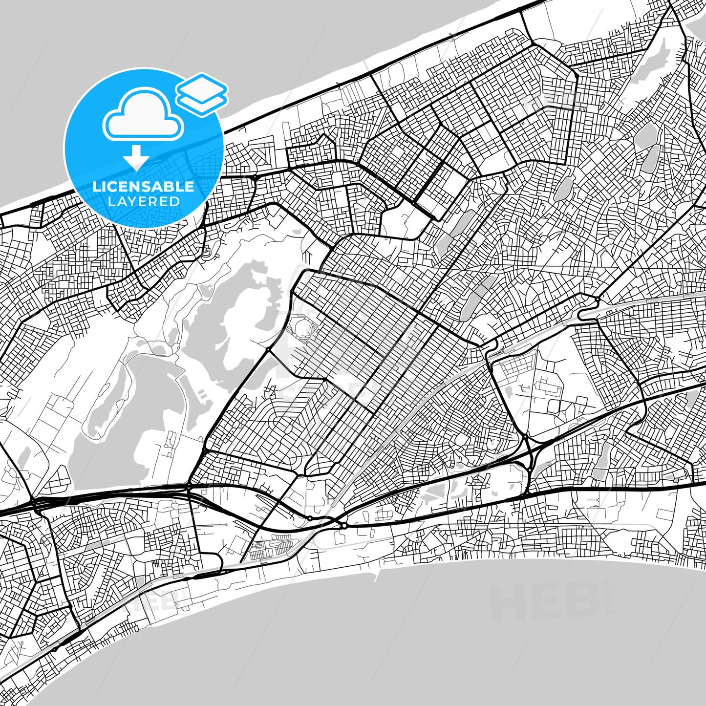 Layered PDF map of Pikine, Senegal