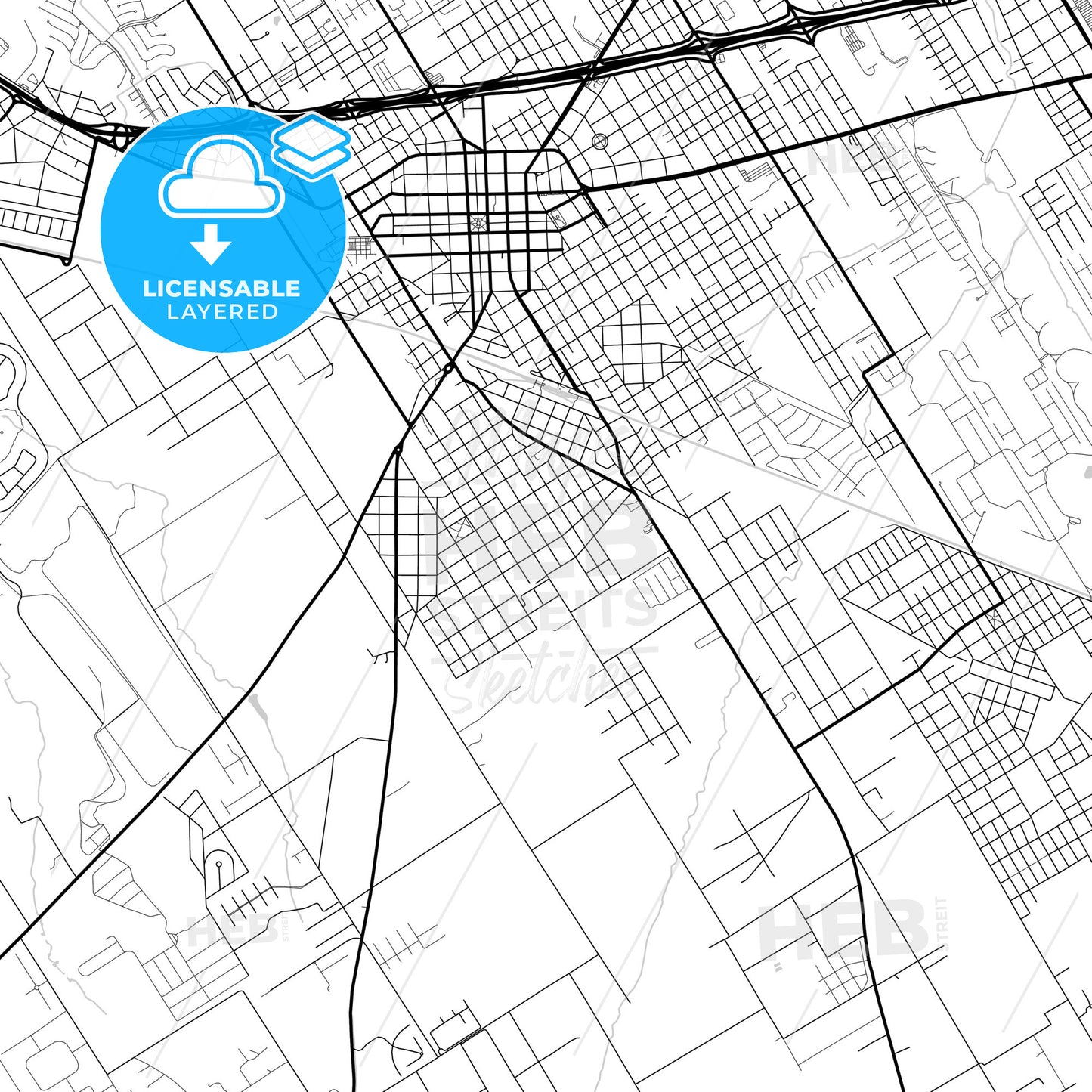 Layered PDF map of Pilar, Argentina