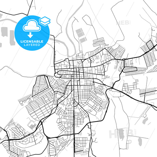 Layered PDF map of Pindamonhangaba, Brazil