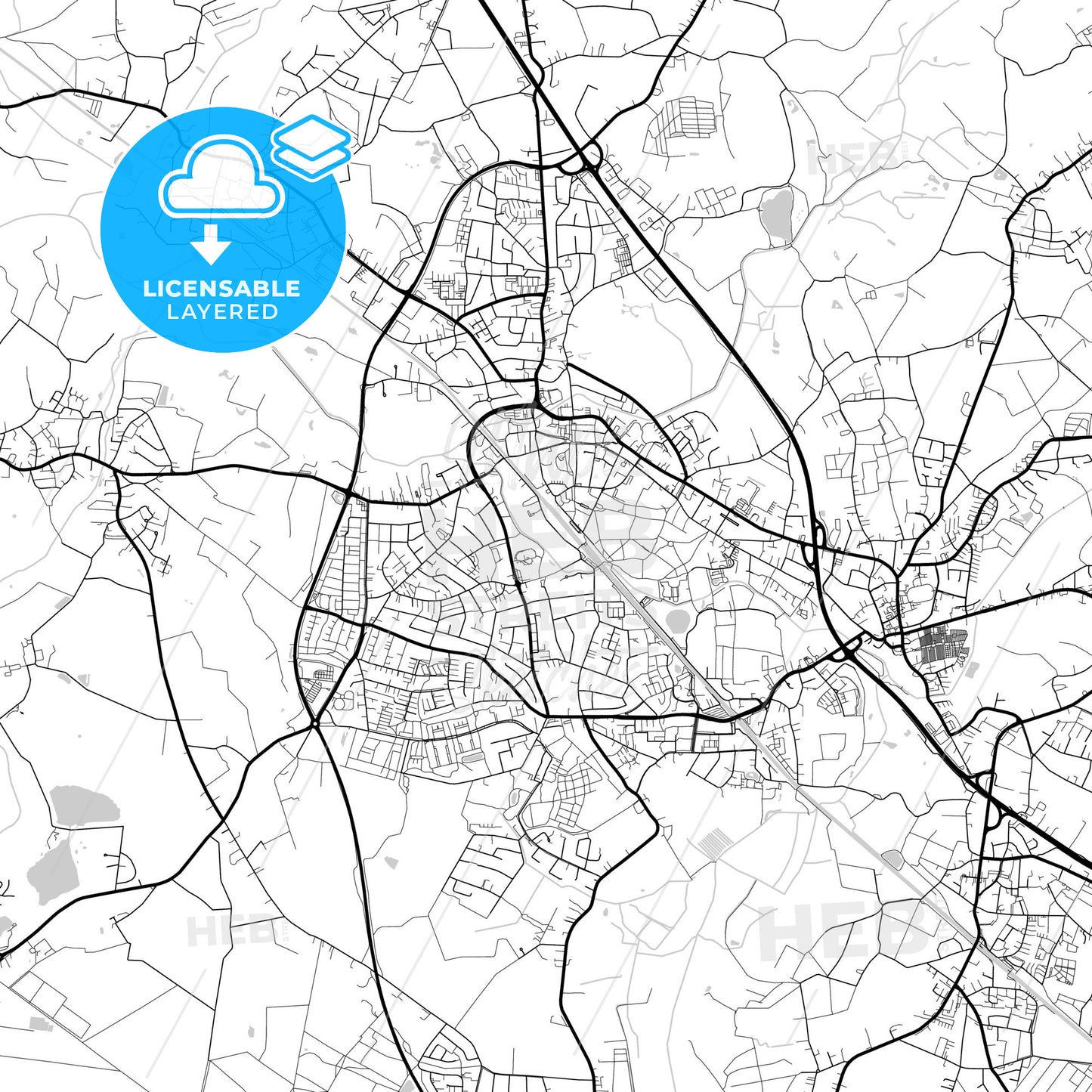 Layered PDF map of Pinneberg, Schleswig-Holstein, Germany