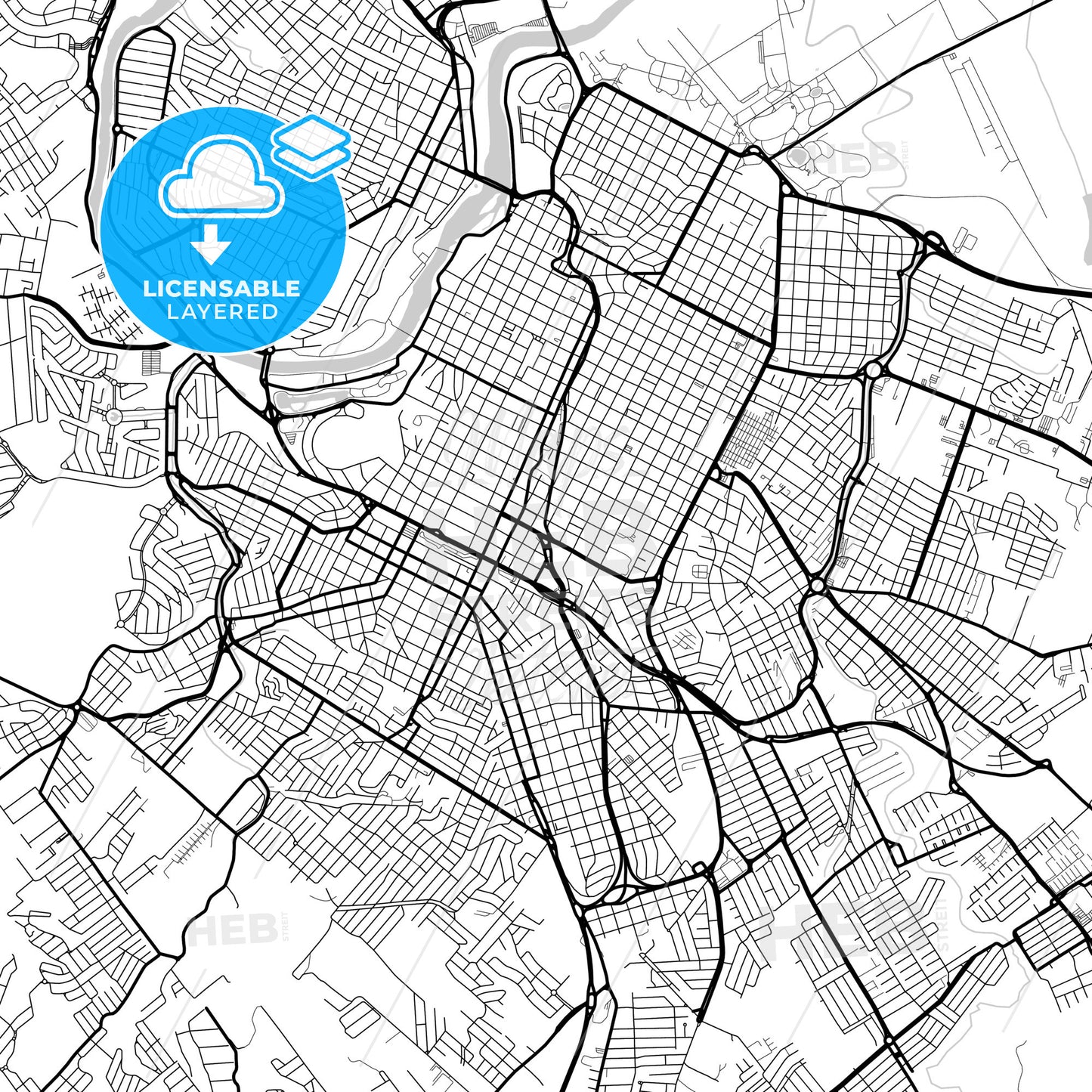 Layered PDF map of Piracicaba, Brazil