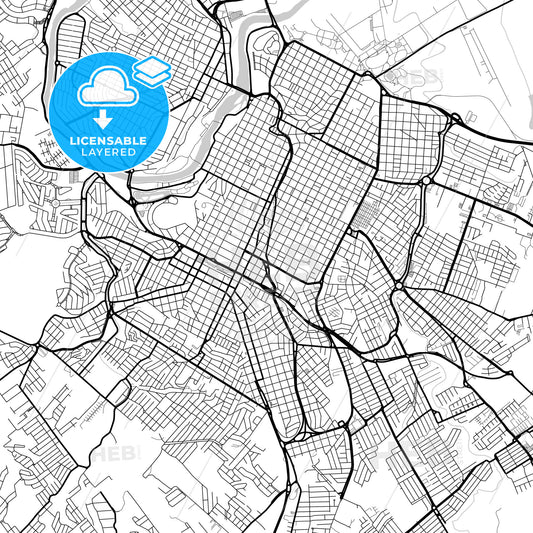 Layered PDF map of Piracicaba, Brazil