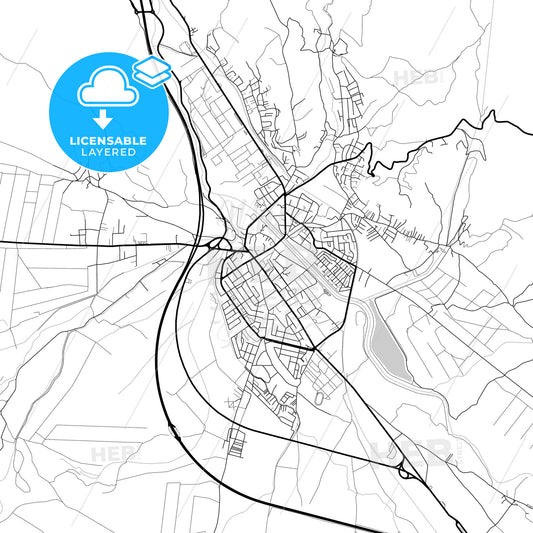 Layered PDF map of Pirot, Pirot, Serbia