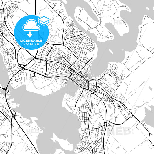 Layered PDF map of Piteå, Sweden