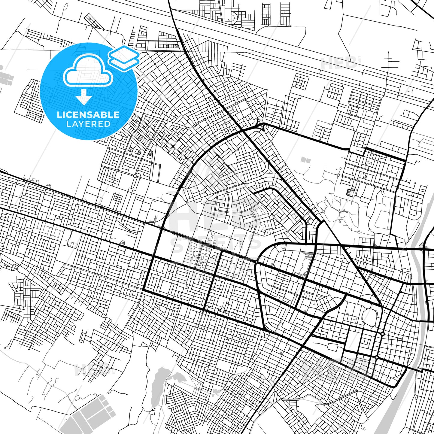 Layered PDF map of Piura, Peru