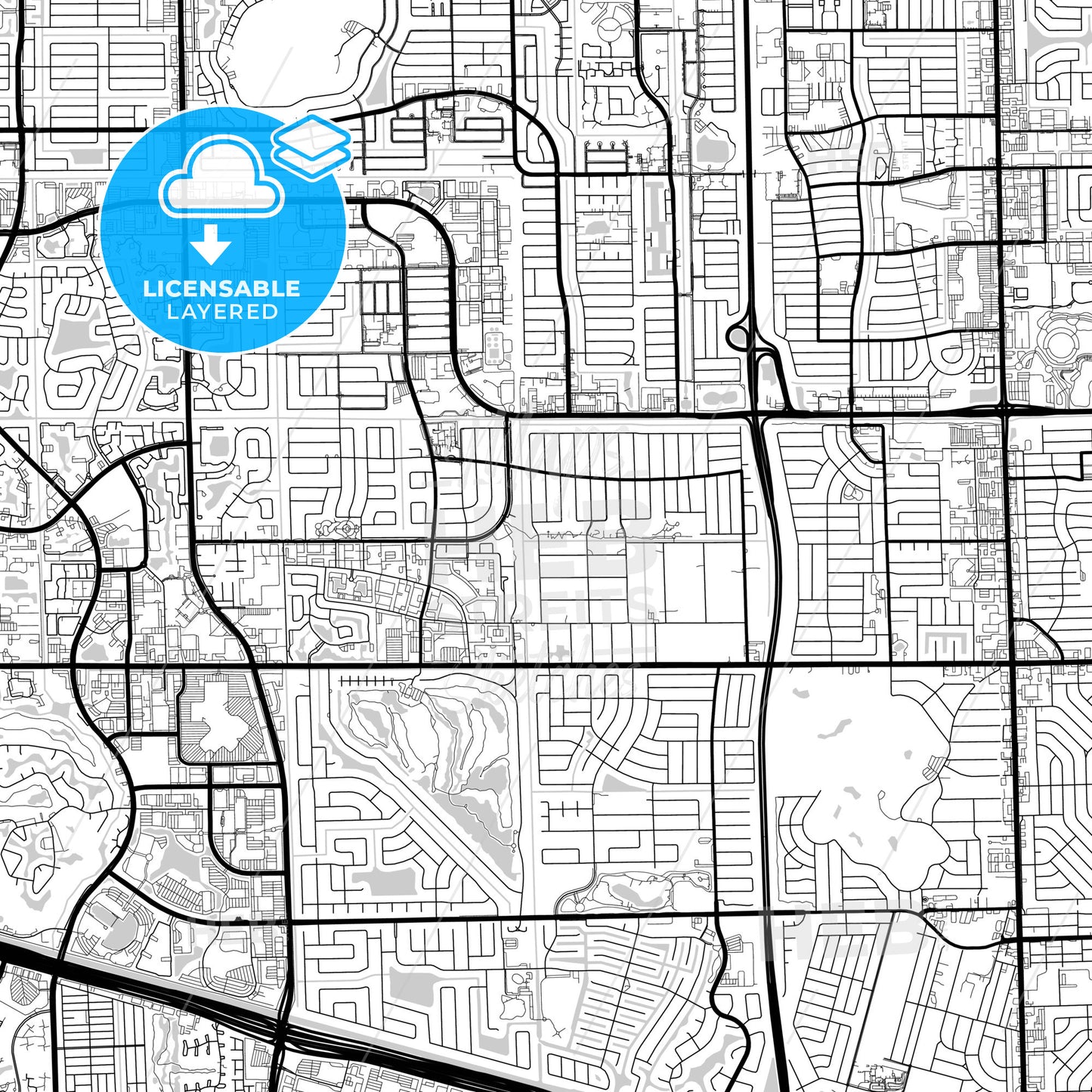 Layered PDF map of Plantation, Florida, United States