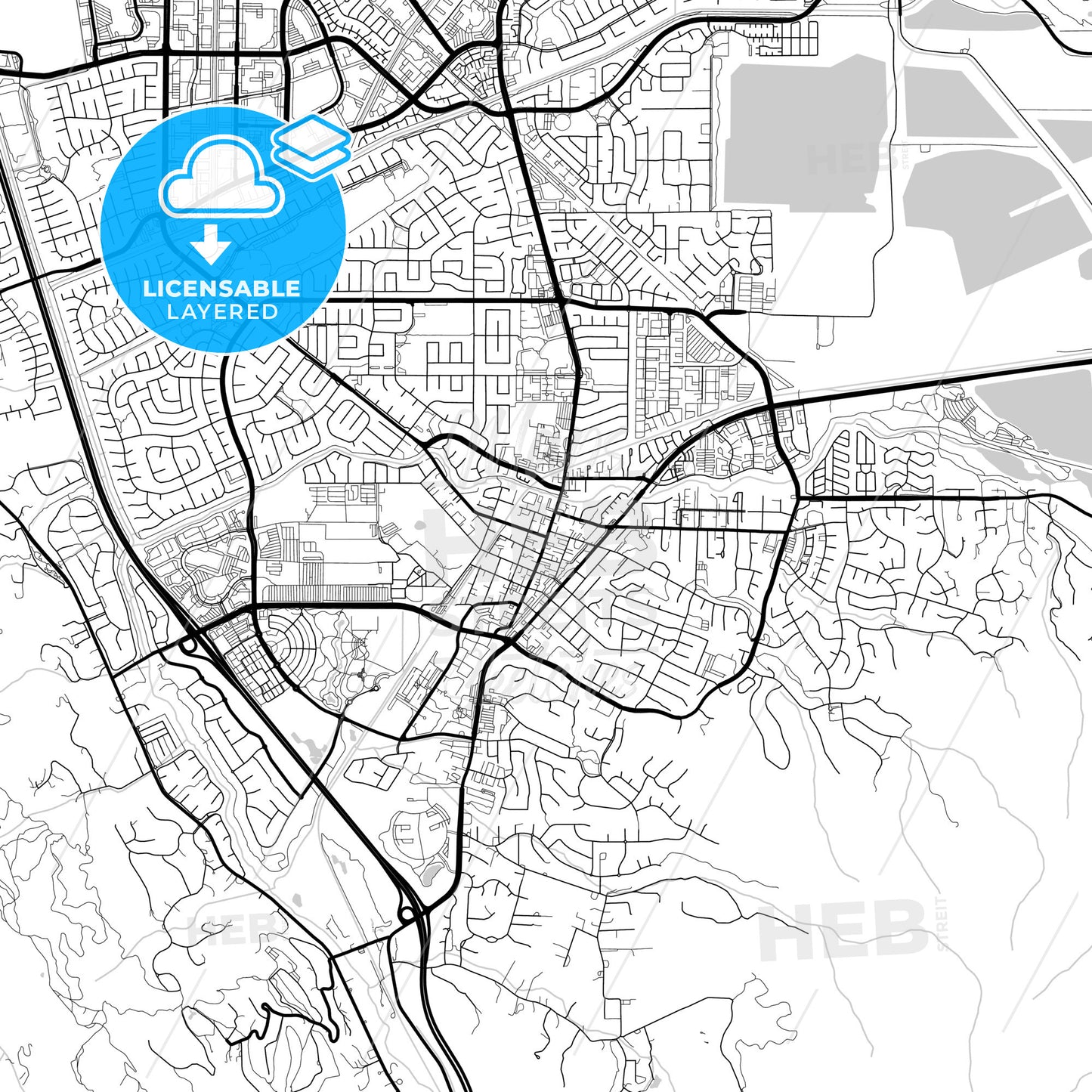 Layered PDF map of Pleasanton, California, United States