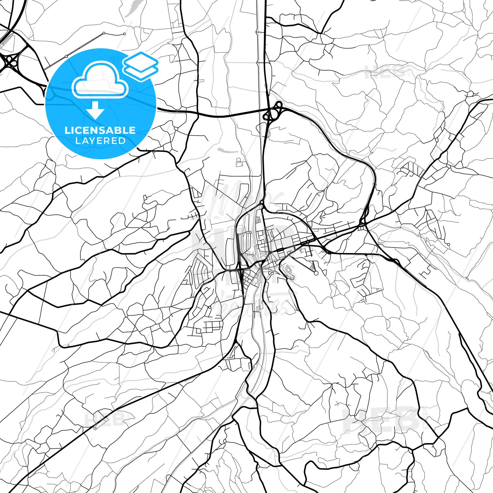 Layered PDF map of Pombal, Leiria, Portugal - HEBSTREITS