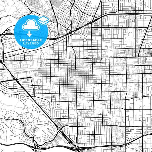 Layered PDF map of Pomona, California, United States