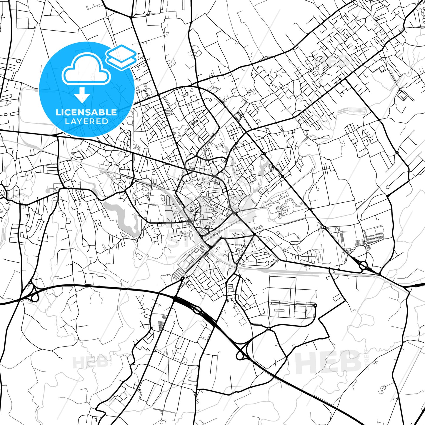 Layered PDF map of Pordenone, Friuli-Venezia Giulia, Italy