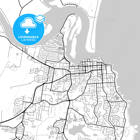 Layered PDF map of Port Macquarie, New South Wales, Australia