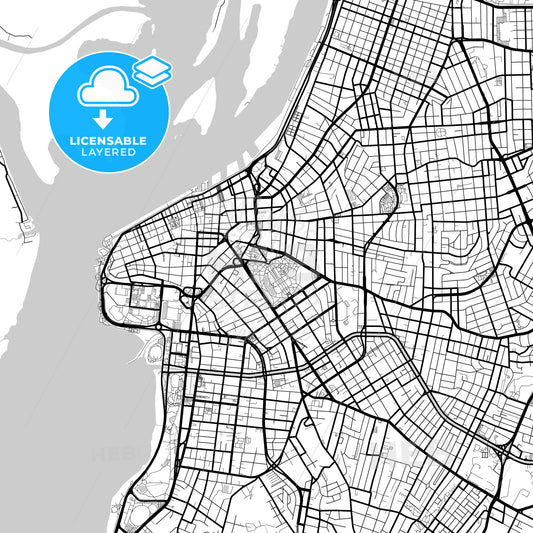 Layered PDF map of Porto Alegre, Brazil