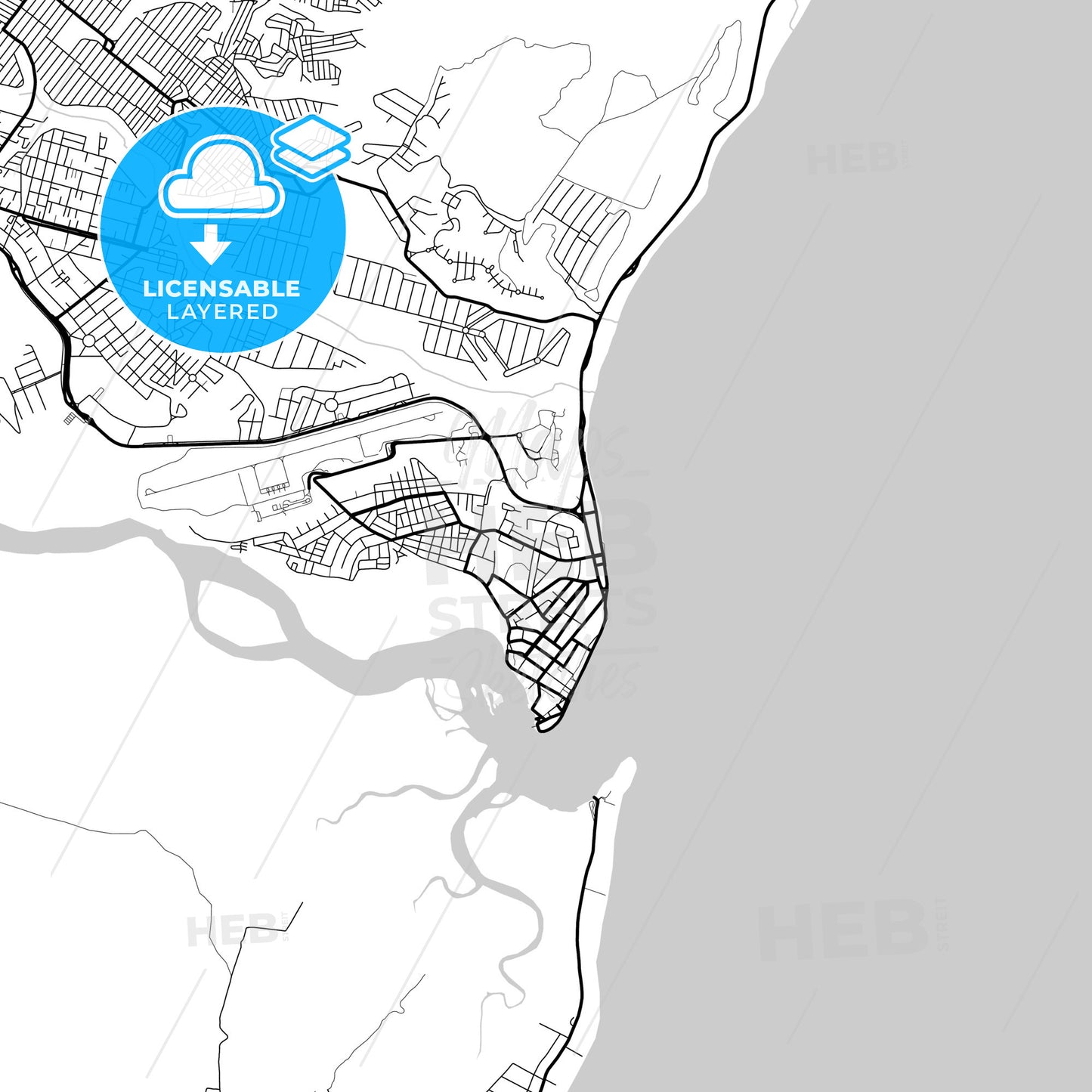 Layered PDF map of Porto Seguro, Brazil