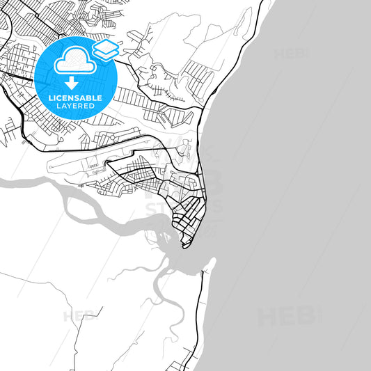 Layered PDF map of Porto Seguro, Brazil