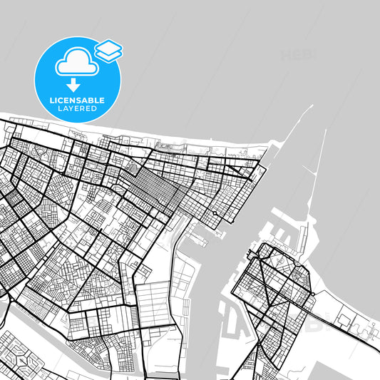 Layered PDF map of Port Said, Egypt