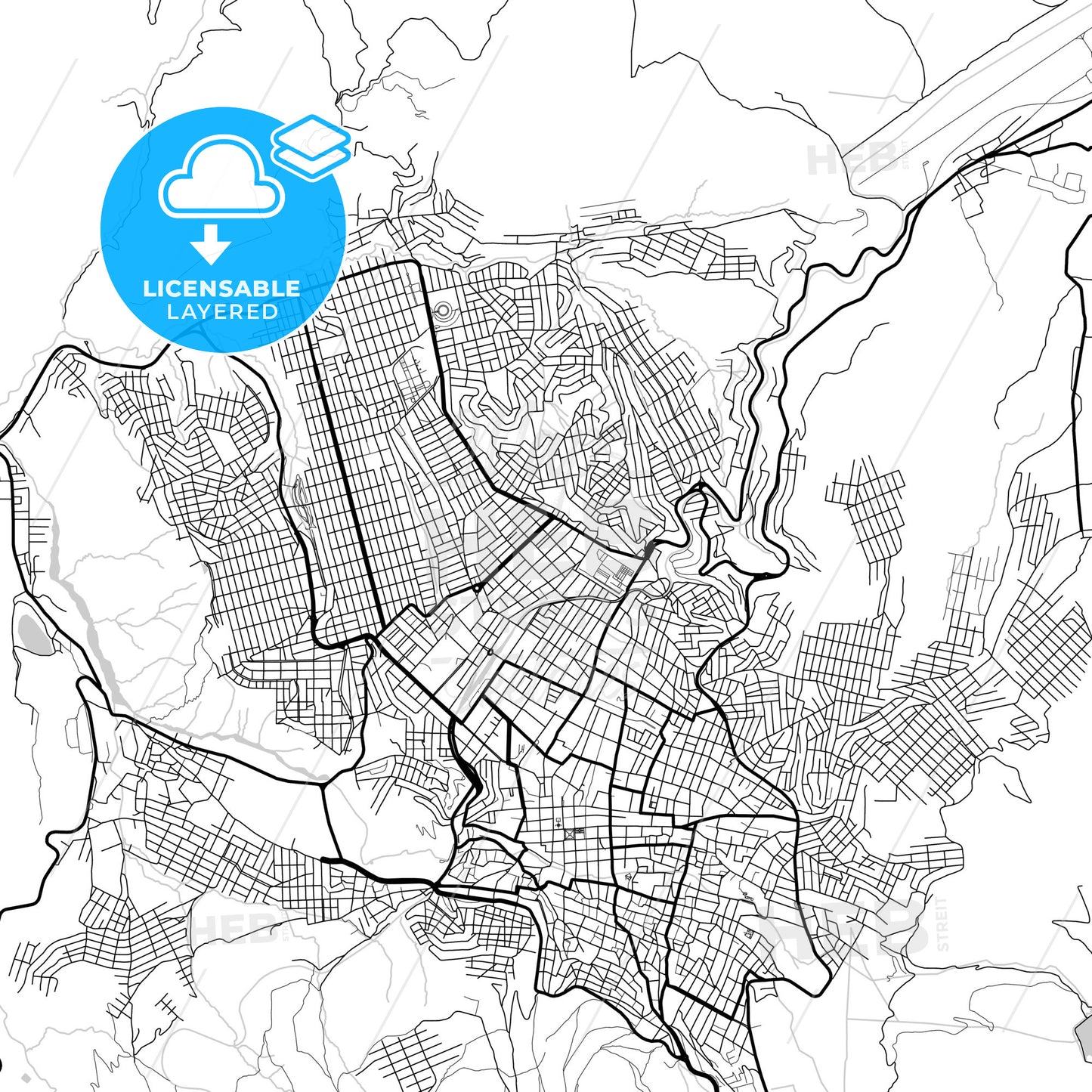 Layered PDF map of Potosi, Bolivia