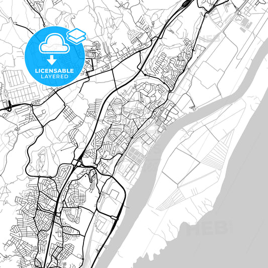 Layered PDF map of Póvoa de Santa Iria, Lisbon, Portugal