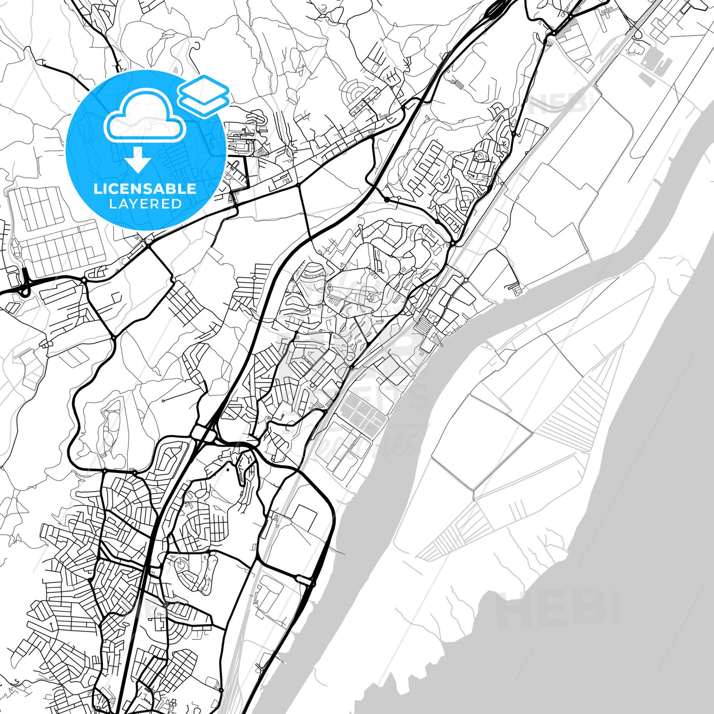 Layered PDF map of Póvoa de Santa Iria, Lisbon, Portugal