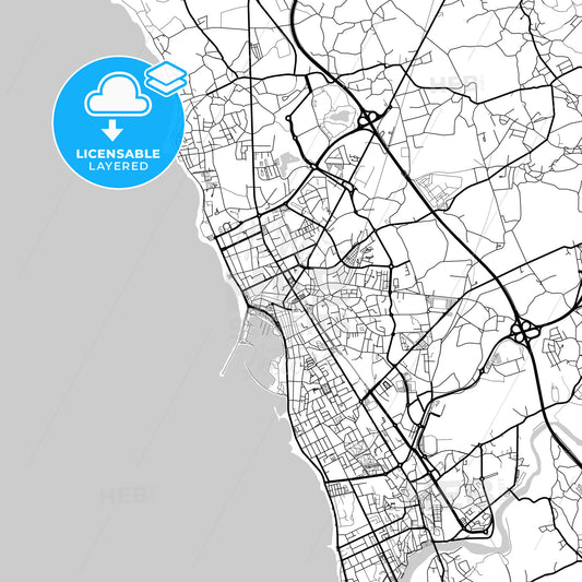 Layered PDF map of Póvoa de Varzim, Porto, Portugal