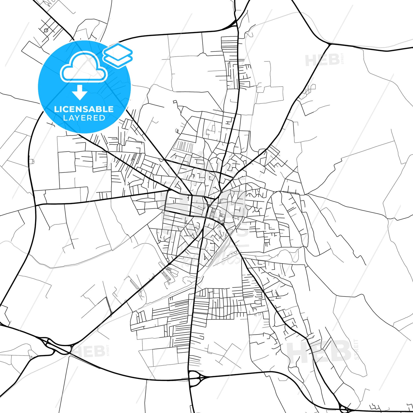 Layered PDF map of Požarevac, Braničevo, Serbia