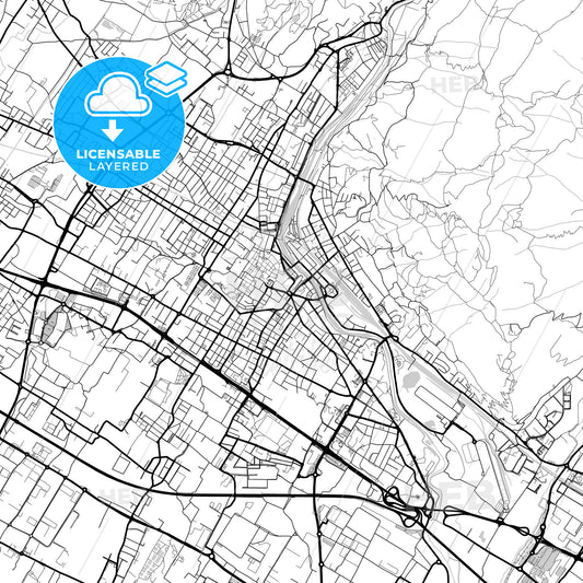 Layered PDF map of Prato, Tuscany, Italy