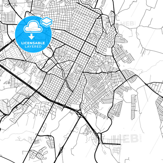 Layered PDF map of Presidente Prudente, Brazil